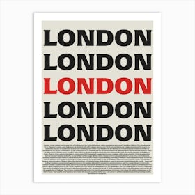 London Vintage Typography Art Print