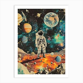 Retro Kitsch Space Collage 1 Art Print