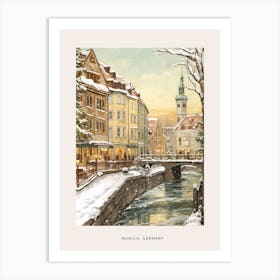 Vintage Winter Poster Munich Germany 6 Art Print