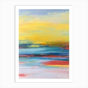 Blackpool Sands, Devon Bright Abstract Art Print