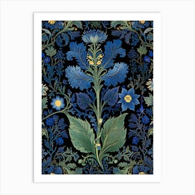 William Morris Blue Flowers Art Print