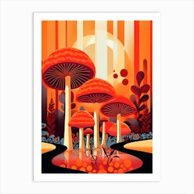 Midcentury Mushroom Art Print