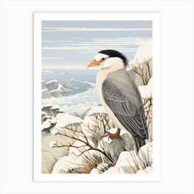 Winter Bird Painting Crested Caracara 2 Art Print