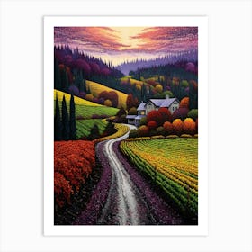 Woodinville Wine Country Fauvism 12 Art Print