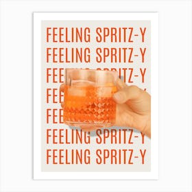 Aperol Spritz | Feeling Spritzy Bar Cart Trendy Retro Kitchen Art Print