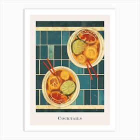 Cocktails Tiled Poster 2 Art Print