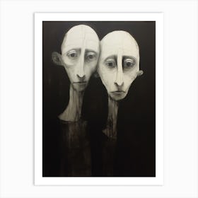 Two Munch Inspired Face D Art Print