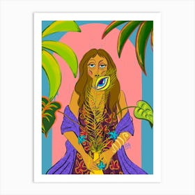 Hippie Lady Art Print