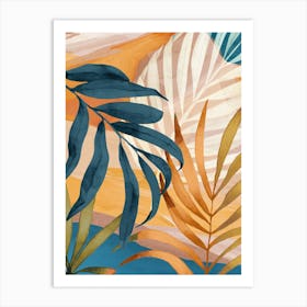 Modern Abstract Art Tropical Leaves 4 Art Print