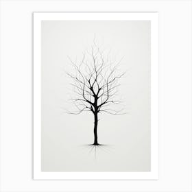 Bare Tree Vector Art Print