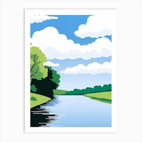 Landscape With Trees And Clouds Art Print