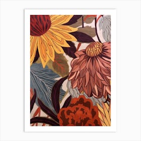 Fall Botanicals Dahlia 1 Art Print