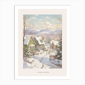 Vintage Winter Poster Kiruna Sweden Art Print