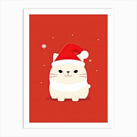 Santa Claus Cat 8 Art Print