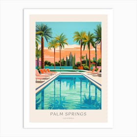 Palm Springs California 2 Midcentury Modern Pool Poster Art Print