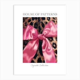 Leopard And Pink Bows 2 Pattern Poster Art Print