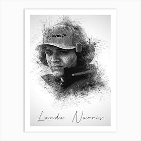 Lando Norris Driver Sketch 1 Art Print