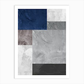 Gray and blue textures 2 Art Print