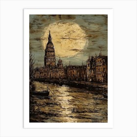 London England Van Gogh Style 4 Art Print