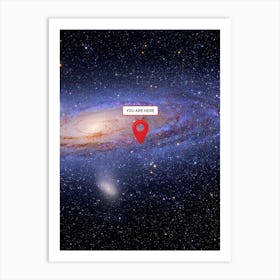 You are here: Milky Way (Messier 31, M31) — space poster, science poster, galactic map, space map Art Print