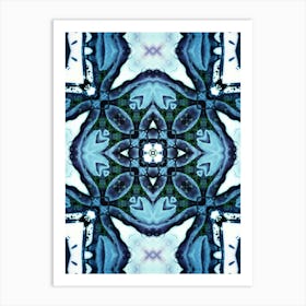 Blue And White Abstract Art Print