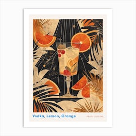 Fruity Art Deco Cocktail 6 Poster Art Print