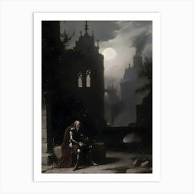 Knight In The Moonlight Art Print