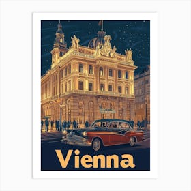 Aihrgdesign A Retro Travel Poster For Vienna 4 Art Print