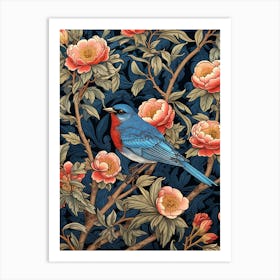 Bluebird On A Branch Art Print