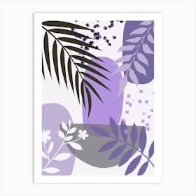 Abstract Purple Leaves Art Print