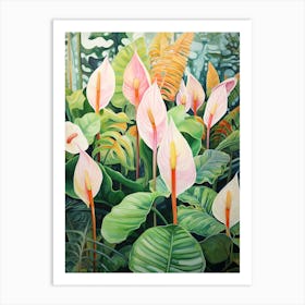 Tropical Plant Painting Peace Lily 3 Art Print