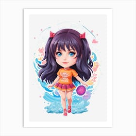 Kawaii Girl 1 Art Print