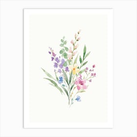 Watercolor Flowers Kids and Nursery Art Print