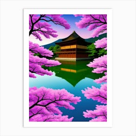 Kyoto, Japan Cherry Blossoms Mount Fuji Japan Art Print