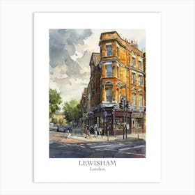 Lewisham London Borough   Street Watercolour 3 Poster Art Print