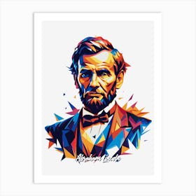 Abraham Lincoln Portrait WPAP Pop Art Art Print