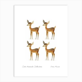 Cute Animals Collection Deer Fawn 1 Art Print