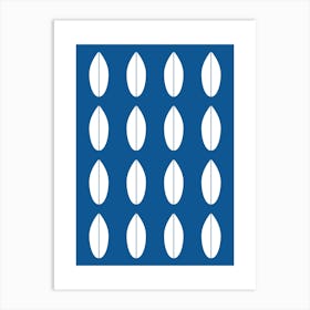 Blue Leaves Print Art Print