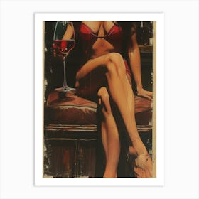 Girl With A Glass Of Wine 2 Art Print