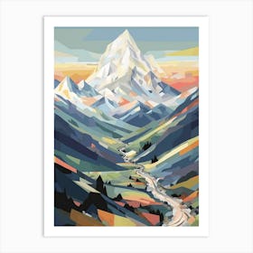 The Alps   Geometric Vector Illustration 3 Art Print