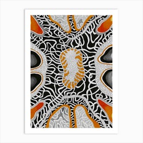 "Seek light in the darkness" abstract art print by Gangachili. Unique hand-drawn wall art for home, shop, cafe or office decor Art Print