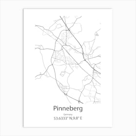 Pinneberg,Germany Minimalist Map Art Print