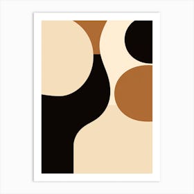 Beige Melodic Forms: Mid-Century Serenade Art Print