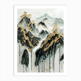 Rockies Golden Peaks - Sublime Abstraction Art Print