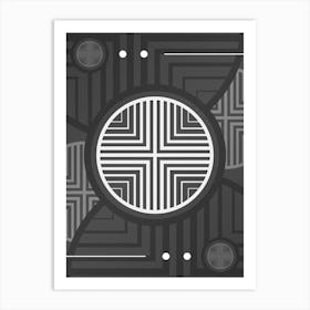 Abstract Geometric Glyph Array in White and Gray n.0012 Art Print