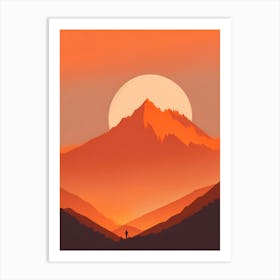 Misty Mountains Vertical Composition In Orange Tone 145 Art Print