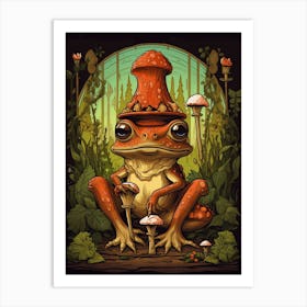 Wood Frog On A Throne Storybook Style 10 Art Print