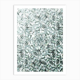 Jewel White Diamond Pattern Array with Center Motif n.0002 Art Print