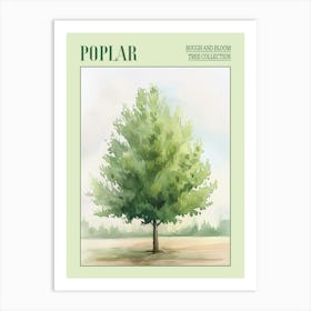 Poplar Tree Atmospheric Watercolour Painting 3 Poster Art Print