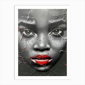 Black Girl With Red Lips Art Print